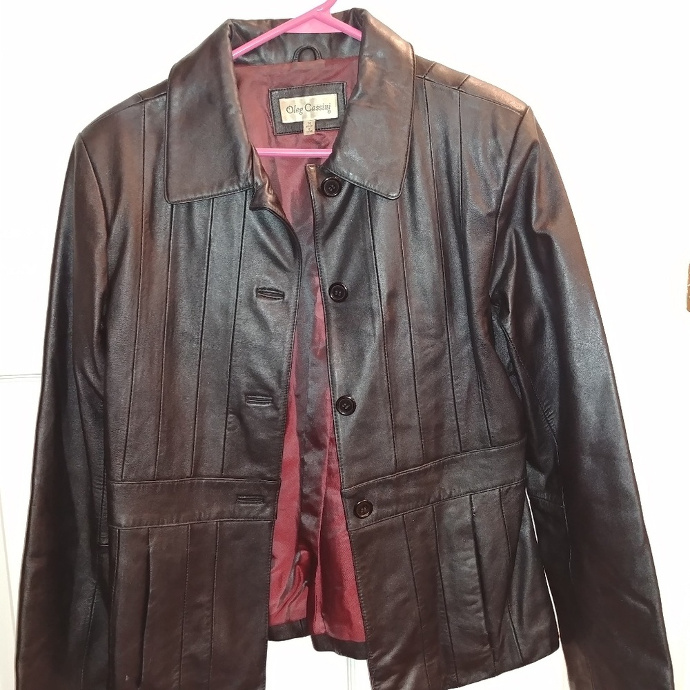 Oleg Cassini 100% real leather jacket-
